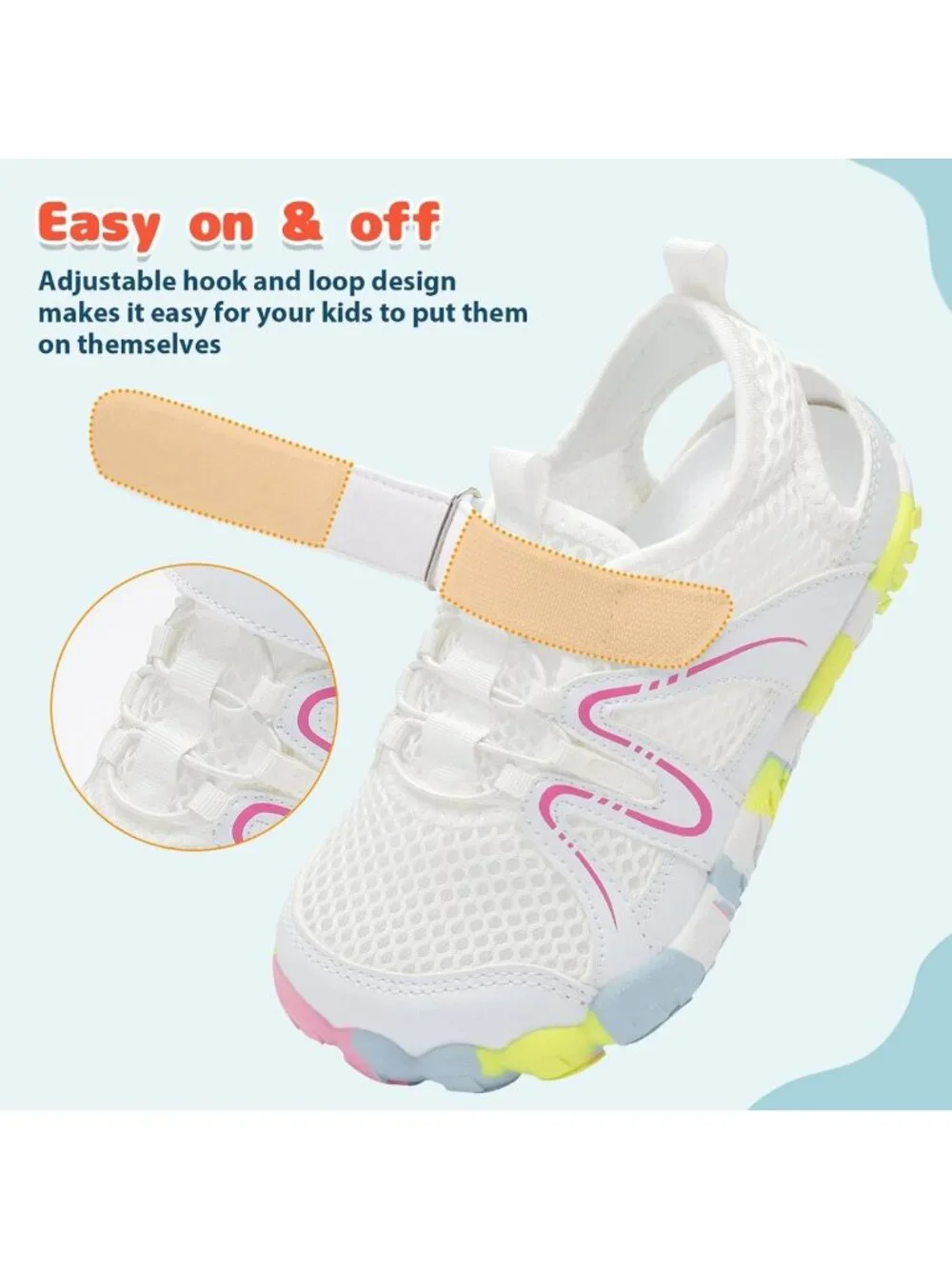 Kids Non-Slip Water Sandals - Lightweight Barefoot Beach & Hiking Shoes